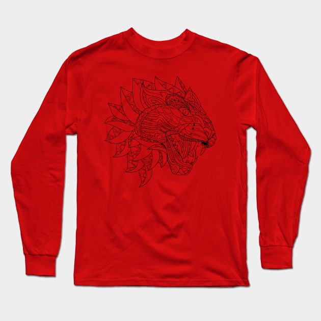 aztec tiger mask pattern ecopop Long Sleeve T-Shirt by jorge_lebeau